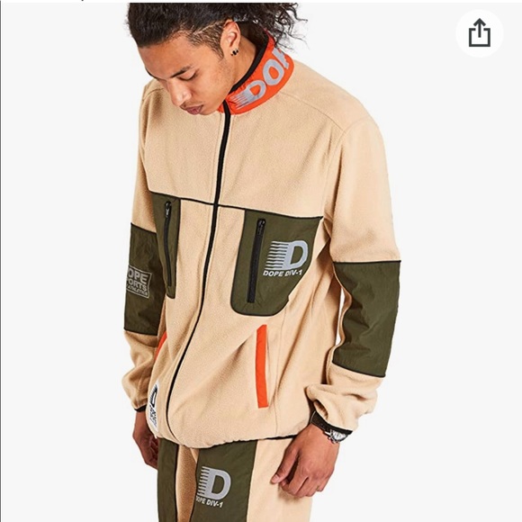 Mens (2) piece velour athletic suit by Dope Intn’l Sports; sz 2X jacket/pants 1X - Picture 10 of 11